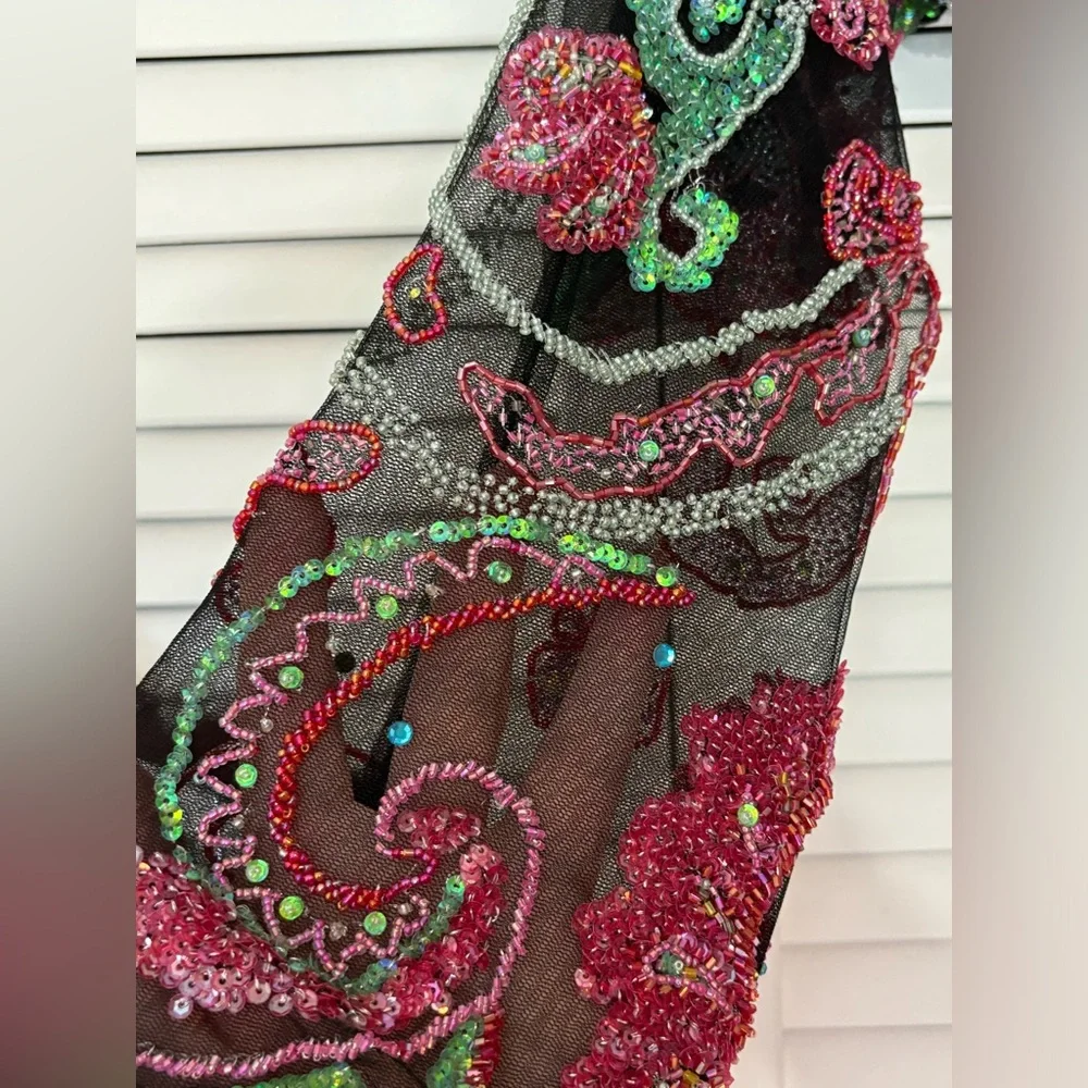 NWT Vintage Y2K Bob Mackie B’Zar Boho Paisley Beaded Dress Set 14/12 - Picture 14 of 15
